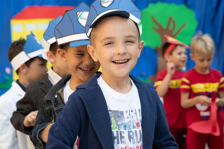 A young performer in costume