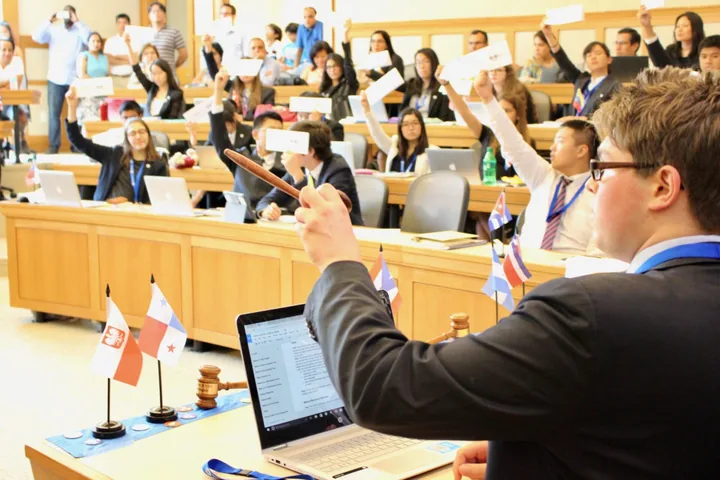 A Model UN committee session